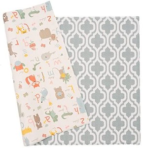 lot 7024 image: Baby Care Play Mat - Haute Collection (Large, Moroccan - Blue) - Play Mat for Infants Non-Toxic Baby Rug&nbsp Cushioned Baby Mat Waterproof Playmat&nbsp Reversible Double-Sided Kindergarten Mat