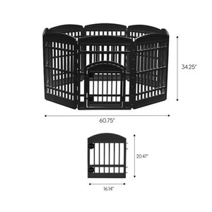 lot 8773 image: 34 Exercise 8-Panel Pet Playpen with Door, Black