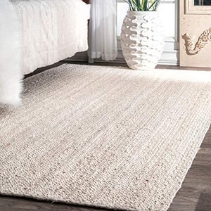 lot 5457 image: nuLOOM Rigo Hand Woven Jute Area Rug, 5 x 8, Off-white