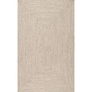 lot 5481 image: Lefebvre Casual Braided Tan 5 ft. x 8 ft. IndoorOutdoor Area Rug