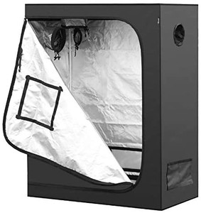 lot 7016 image: iPower 48x24x60 Mylar Hydroponic Water-Resistant Grow Tent with Observation Window and Removable Floor Tray for Plants Seedling, 24 x 48 x 60, 4 x 2 x 5, Propagation, Blossom