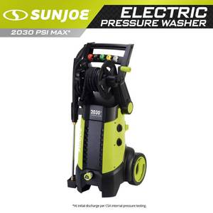lot 7047 image: Sun Joe SPX3001 Electric Pressure Washer, 2030 PSI Max, 1.76 GPM, 14.5-Amp, Hose Reel