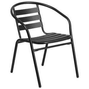 lot 7061 image: Flash Furniture Metal Restaurant Stack Chair with Aluminum Slats