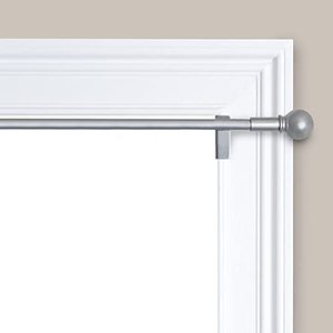 lot 9598 image: Maytex 6099 Easy to Install Adjustable Tension Decorative Window Curtain Rod, 48 inches to 84 inches, Brushed Nickel
