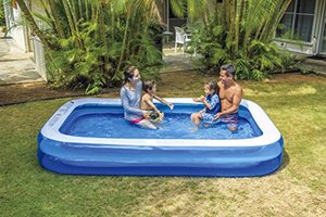 lot 9602 image: Giant Inflatable Kiddie Pool - Family and Kids Inflatable Rectangular Pool - 10 Feet Long (120 X 72 X 20)