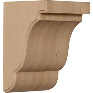 lot 9610 image: Ekena Millwork BKTW05X05X08BERW 5 14-Inch W by 5-Inch D by 7 12-Inch H Bedford Bracket, Rubber Wood