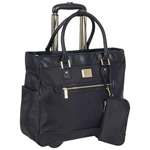 lot 9612 image: Kenneth Cole Reaction Runway Call Nylon-Twill Laptop & Tablet Business Travel, Black Wheeled Tote, One Size