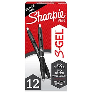 lot 9615 image: Sharpie S-Gel, Gel Pens, Medium Point (0.7mm), Black Ink Gel Pen