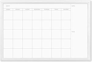 lot 9618 image: U Brands Magnetic Dry Erase Calendar Board, 20 x 30 Inches, White Wood Frame (2075U00-01)