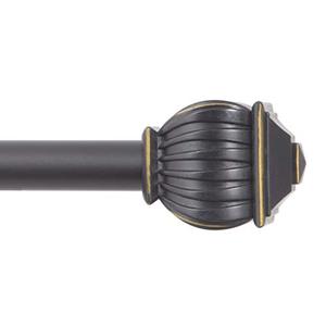 lot 9620 image: Kenney 58 Beckett Decorative Window Curtain Rod, 48-86, Oil Rubbed Bronze