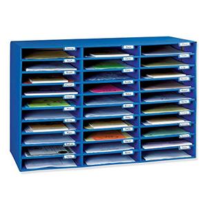 lot 9628 image: Pacon PAC001318 Classroom Keepers 30-Slot Mailbox, Blue