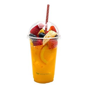 lot 9632 image: LIDS ONLY 100-CT Disposable Clear Dome Lids for Basic Nature Cold Drinking Cup Perfect for Juice Shops, Delis, & Takeout - Compostable and Biodegradable PLA Plastic Cup Lids - Restaurantware
