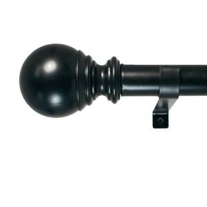 lot 10258 image: Decopolitan 1-Inch Ball Telescoping Curtain Rod Set, 72 to 144-Inch, Black