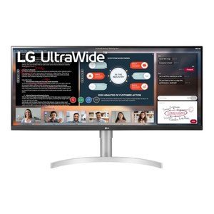 lot 10265 image: LG 34 inch 219 IPS HDR WFHD 3-Side Virtually Borderless Monitor - 34WN650-W