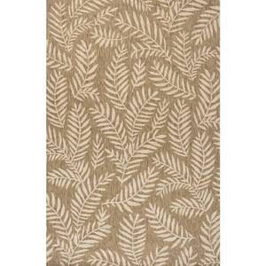 lot 10266 image: JONATHAN Y Nevis Palm Frond BrownBeige 3 ft. x 5 ft. IndoorOutdoor Area Rug