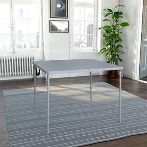 lot 10287 image: COSCO XL 38.5 Fold-in-Half Card Table w Handle, Gray, Indoor & Outdoor, Wheelchair Accessible