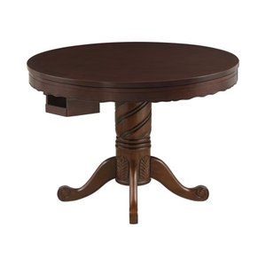 lot 10292 image: Turk 3-in-1 Round Pedestal Game Table Tobacco