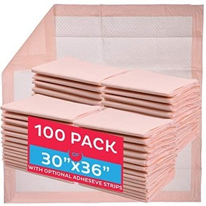 lot 22469 image: Premium Disposable Underpads 30x36 (Packed 4x25 Case) Ultra Absorbent Chux Incontinence Bed Pads, Pet Training Pads X-Large 100Case