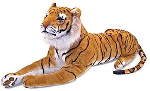 lot 22480 image: Melissa & Doug Giant Tiger - Lifelike Stuffed Animal (over 5 feet long)