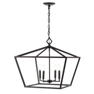 lot 216 image: Gatsby 23 4-Light Adjustable Iron Rustic Glam LED Pendant by JONATHAN Y Retail$175.49
