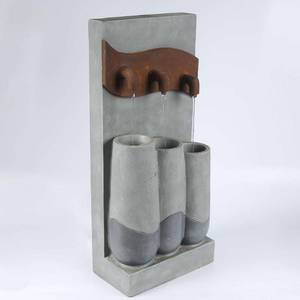lot 247 image: Luxen Home Cement Modern Pots Outdoor Patio Fountain