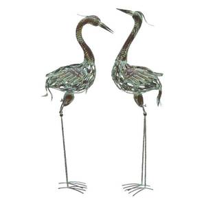 lot 254 image: Coastal Green Iron Crane Sculptures (Set of 2) by Studio 350 Retail$82.89