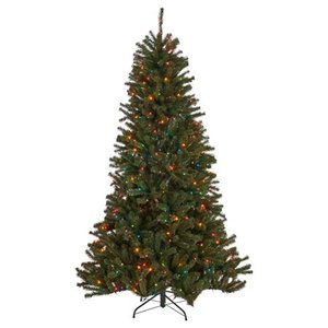 lot 255 image: 7-foot Noble Fir Hinged Artificial Christmas Tree by Christopher Knight Home Retail$149.99