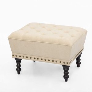 lot 284 image: Adeco Ottoman Footstool with Nailhead Retail$134.49