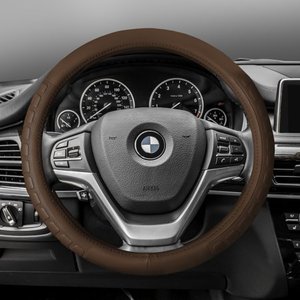 lot 325 image: FH GROUP Microfiber Embossed Leather Steering Wheel Cover, Tan