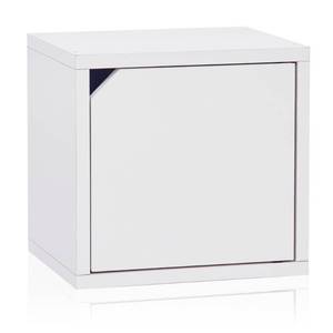 lot 337 image: Way Basics Eco Stackable Connect Cube with Door, Modular Storage and Organizer, White