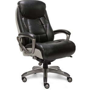 lot 346 image: Serta - Smart Layers Leather Executive Chair - Black