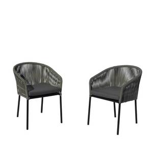 lot 369 image: Courtyard Casual Osborne Aluminum Outdoor Dining Chairs, 2 Piece Set with Cushions
