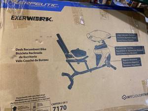 lot 378 image: Exerwork Desk Recumbent Bike 2 Boxes