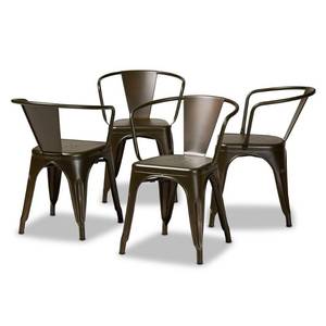 lot 384 image: Baxton Studio Ryland Gunmetal Dining Chair (Set of 4), Grey