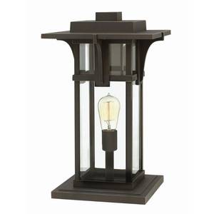 lot 1286 image: HINKLEY Manhattan 18.25 in. 1-Light Oil Rubbed Bronze Low Voltage Outdoor Pier Mount