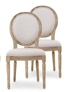 lot 1297 image: Pair of Phinnaeus French Country Fabric Dining Chairs by Christopher Knight Home