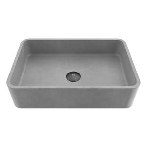 lot 1319 image: VIGO Concreto Stone 20 in. Concrete Rectangular Vessel Bathroom Sink in Gray