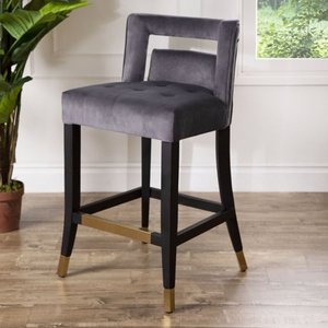 lot 1327 image: Abbyson Jemma Velvet Counter Stool- Retail$230.99