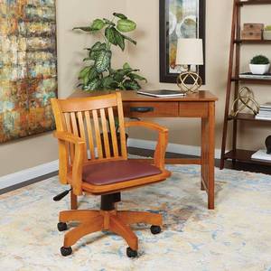 lot 1354 image: OSP Home Furnishings Sierra Writing Desk in Ash Finish with Pull Out Drawer and Solid Wood Legs