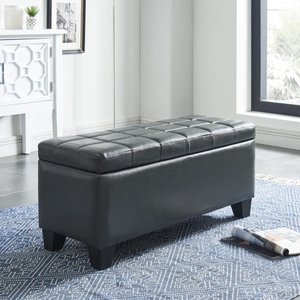 lot 1392 image: Faux Leather Storage Ottoman
