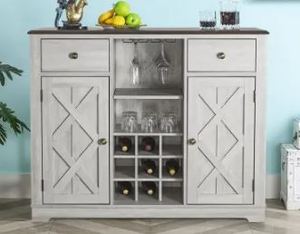 lot 224 image: Contemporary X-door Wine Bar Cabinet White
