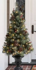 lot 249 image: Glitzhome 45 Ft Flocked Pine Christmas