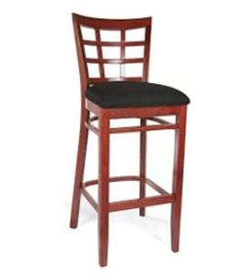 lot 266 image: Lattice Beech Wood Barstool Mahogany