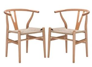 lot 307 image: Poly and Bark Weave Chair (Set of 2) Retail$299.00