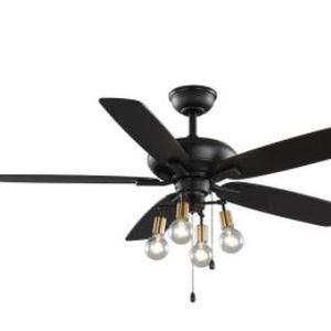 lot 338 image: Carbon Loft Hae-Joo 52-inch Coastal Indoor LED Ceiling Fan with 5 Reversible Blades Retail$176.49