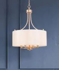 lot 356 image: Bella Modern -light Gold Drum Chandelie