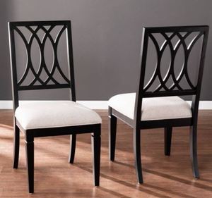 lot 359 image: Sei Brantingham Upholstered Dining Chairs in Black  Gray Set of 2 - All