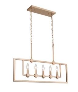 lot 362 image: Mid-century Modern 5-Light Antique Gold