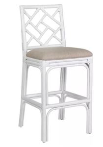 lot 1357 image: HAMPTON CHIPPENDALE BARSTOOL WHITE SB-73105-WH