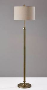 lot 1371 image: ADESSO BARTON ANTIQUE BRASS FLOOR LAMP